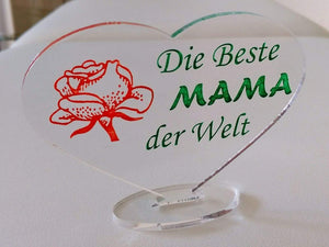 topgraveure Geschenk 98 x 70 mm / Model 1 handbemalt HERZ BESTE MAMA Muttertag Geburtstag Geschenk der Mutter Liebe