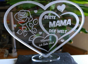 topgraveure Geschenk Beste mama / 125 x 95 mm HERZ MUTTERTAG GESCHENK BESTE MAMA ALLES GUTE-ALLES LIEBE GEBURTSTAG GESCHENK
