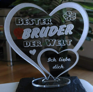 topgraveure Geschenk Dekor Bester Bruder IHR FOTO+TEXT Vatertag Geschenk Geburtstag Liebe LED-Licht
