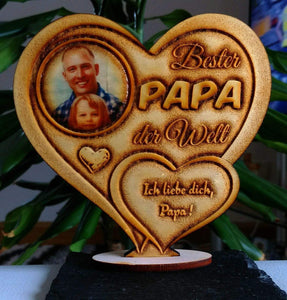 topgraveure Geschenk Dekor Bester Papa IHR FOTO+TEXT Vatertag Geschenk Geburtstag Liebe