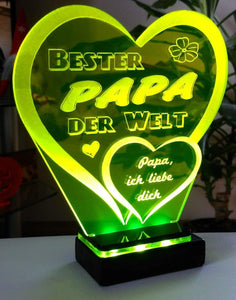topgraveure Geschenk Dekor Bester Papa Vatertag Geschenk Geburtstag Liebe *LED-Licht