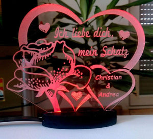 topgraveure Geschenk Dekor Ich liebe dich, mein Schatz - Valentinstag Geschenk Geburtstag Liebe *LED-Licht*