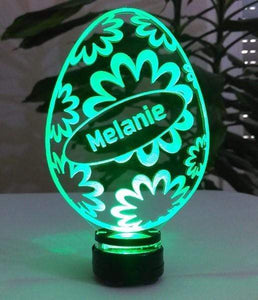 topgraveure Geschenk Dekor Melanie grün Oster Dekor Osterei Geschenk IHR NAME Ostertag LED-Beleuchtung